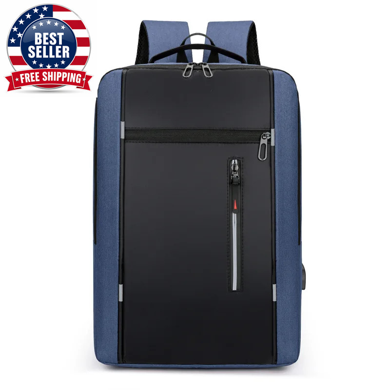 Waterproof Oxford Fabric Business Laptop Backpack for Men 15.6 Inch USB Charging