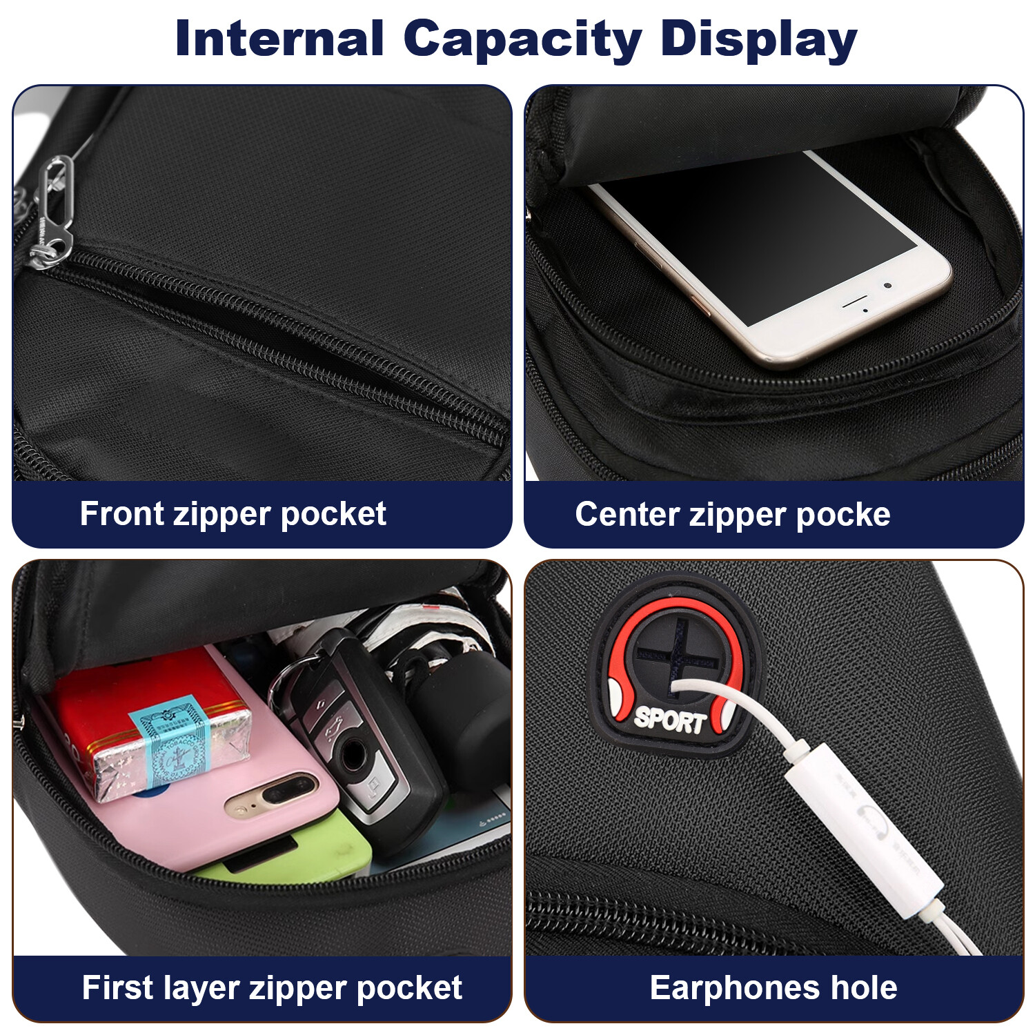 Waterproof Men Women Sling Bag Chest Cross Body Travel Sport Small Shoulder Bag
