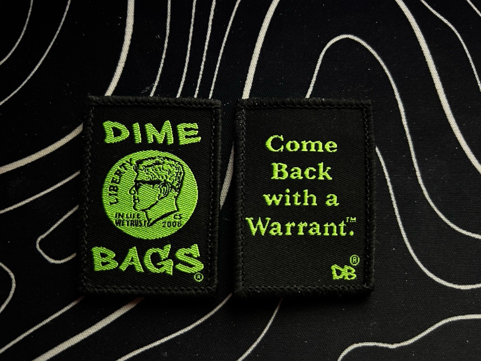 Dime Bags Smell Proof Herb Pouch Stash Bag Patch Come Back with a Warrant Hemp