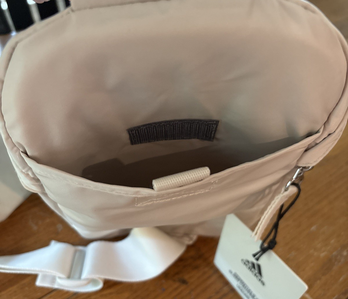 NWT New Adidas Essentials 2 Sling Cream Beige Crossbody Unisex MSRP $45