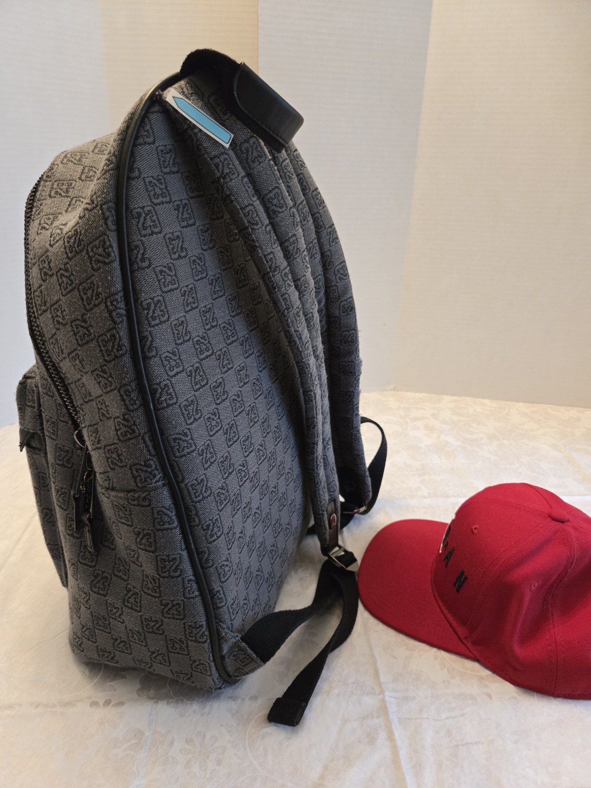 Jumping Jordan Monogram 23 Jacquard Backpack Dk Grey & red air jordan kids cap