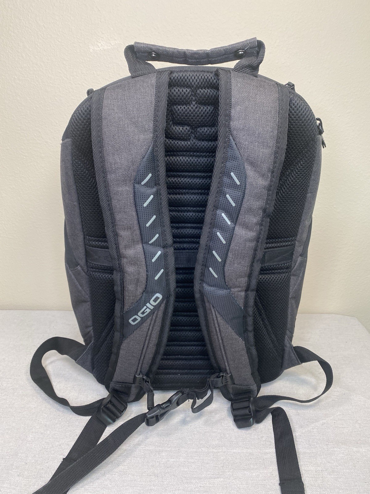 Ogio Backpack Gambit Padded Laptop Backpack Graphite Black Grey Audacy Logo