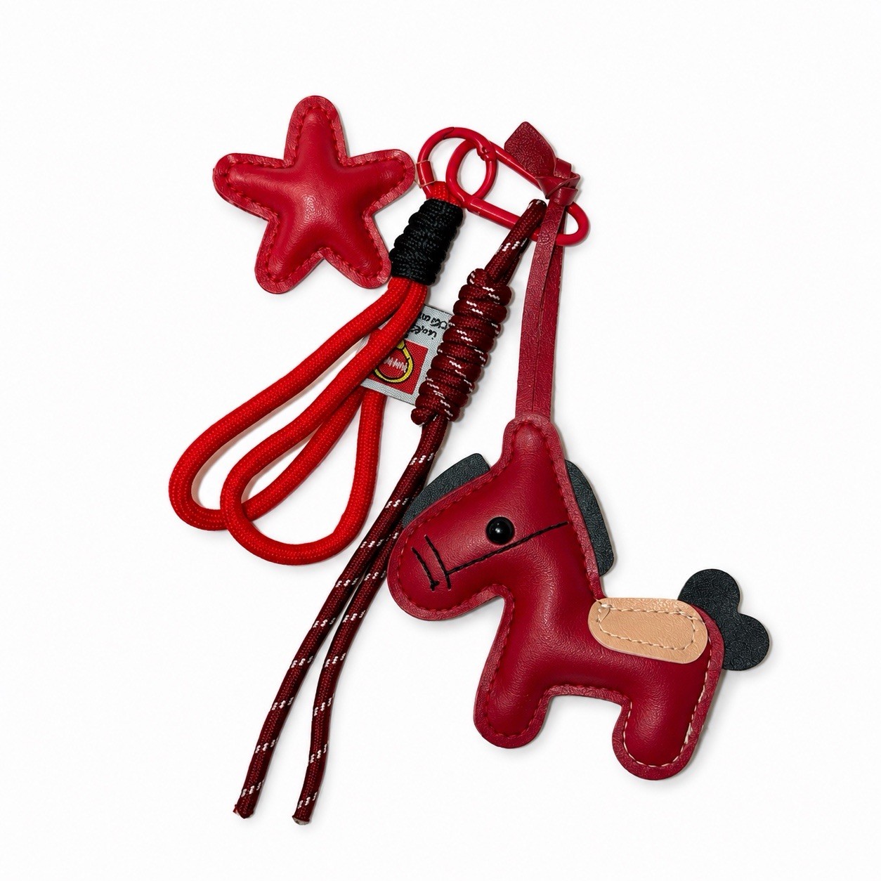 Vintage Style Horse Bag Pendant PU Leather Lightweight Design Horse Hanging Rope