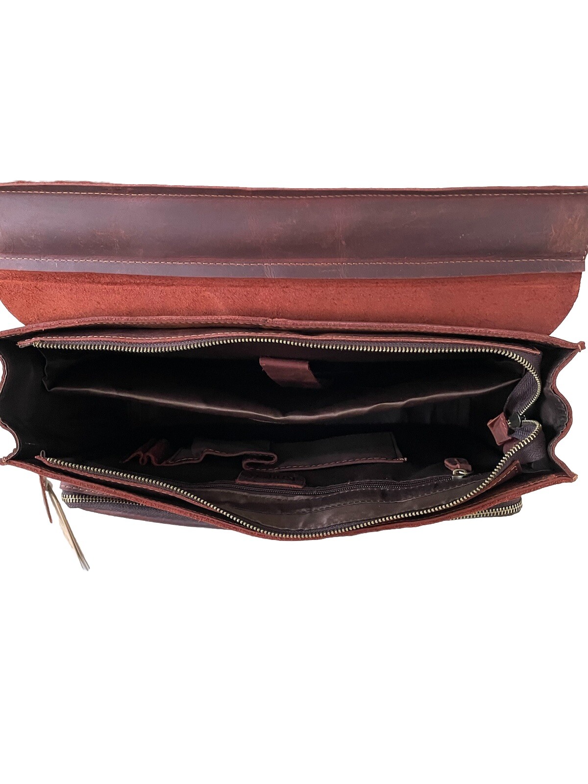 NEW 💼 Kattee Brown Leather Laptop Briefcase