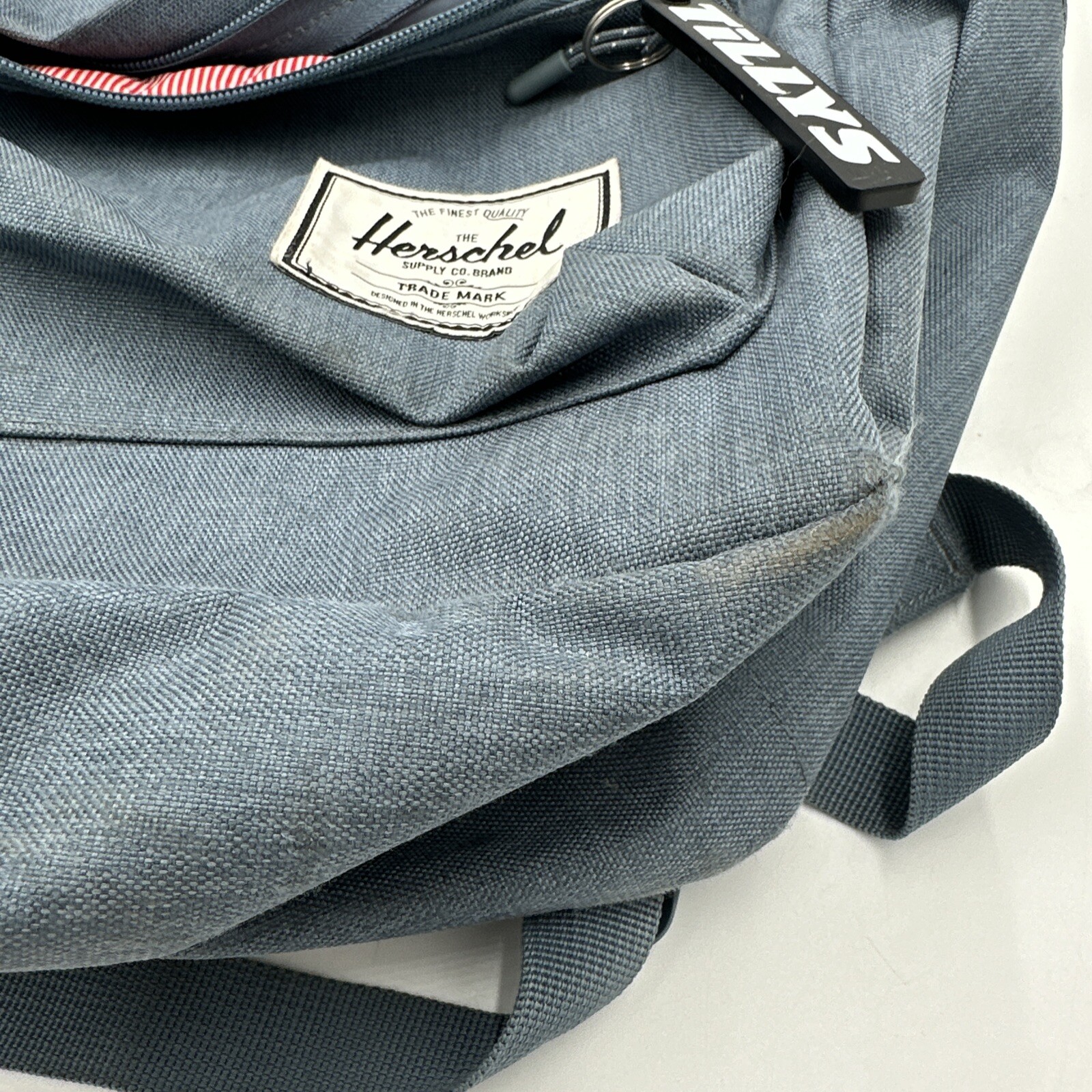 Herschel Settlement Backpack, Faded Denim and Leather trim Classic 23.0L preown