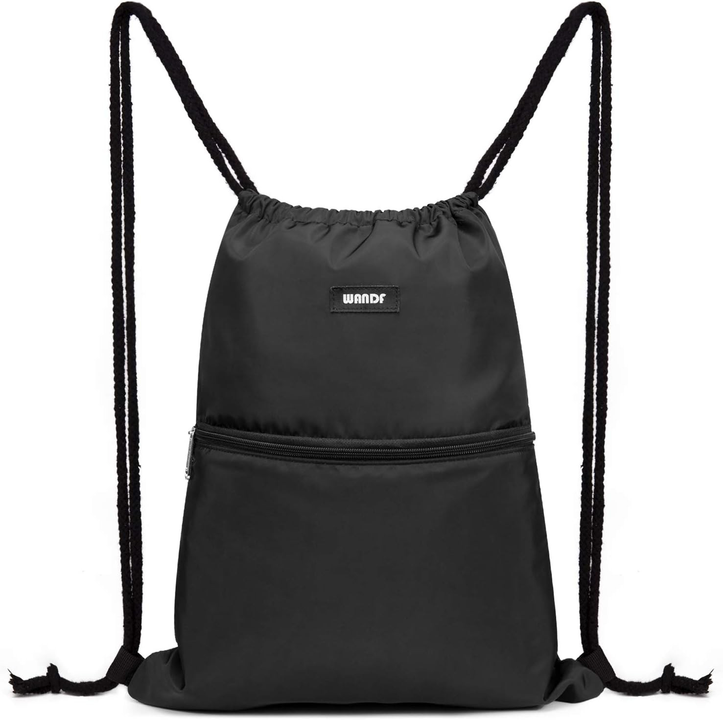 WANDF Drawstring Backpack String Bag Sackpack Cinch Water Resistant Nylon for Gy