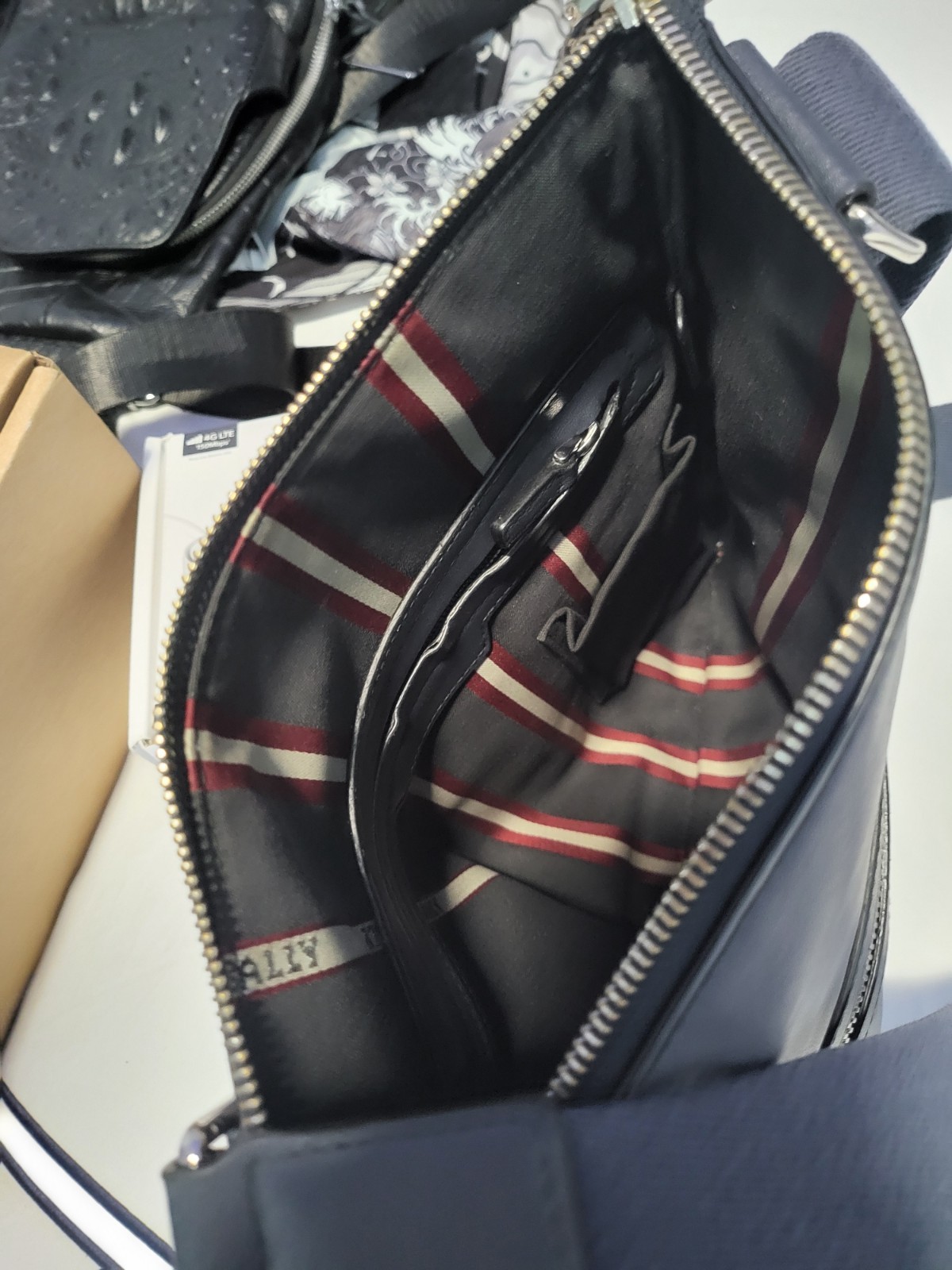Bally Trainspotting Blue Leather Messenger Crossbody Bag