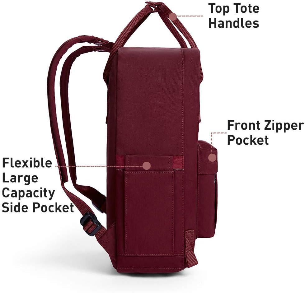Casual Laptop Backpack 15 Inches Classic Camping Rucksack Travel Outdoor Square