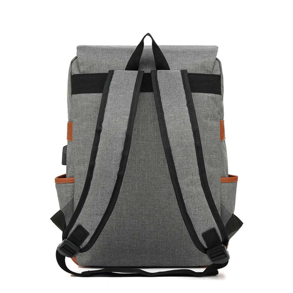 Large Canvas Leather Travel Backpack Rucksack Laptop School Bag for Women Men