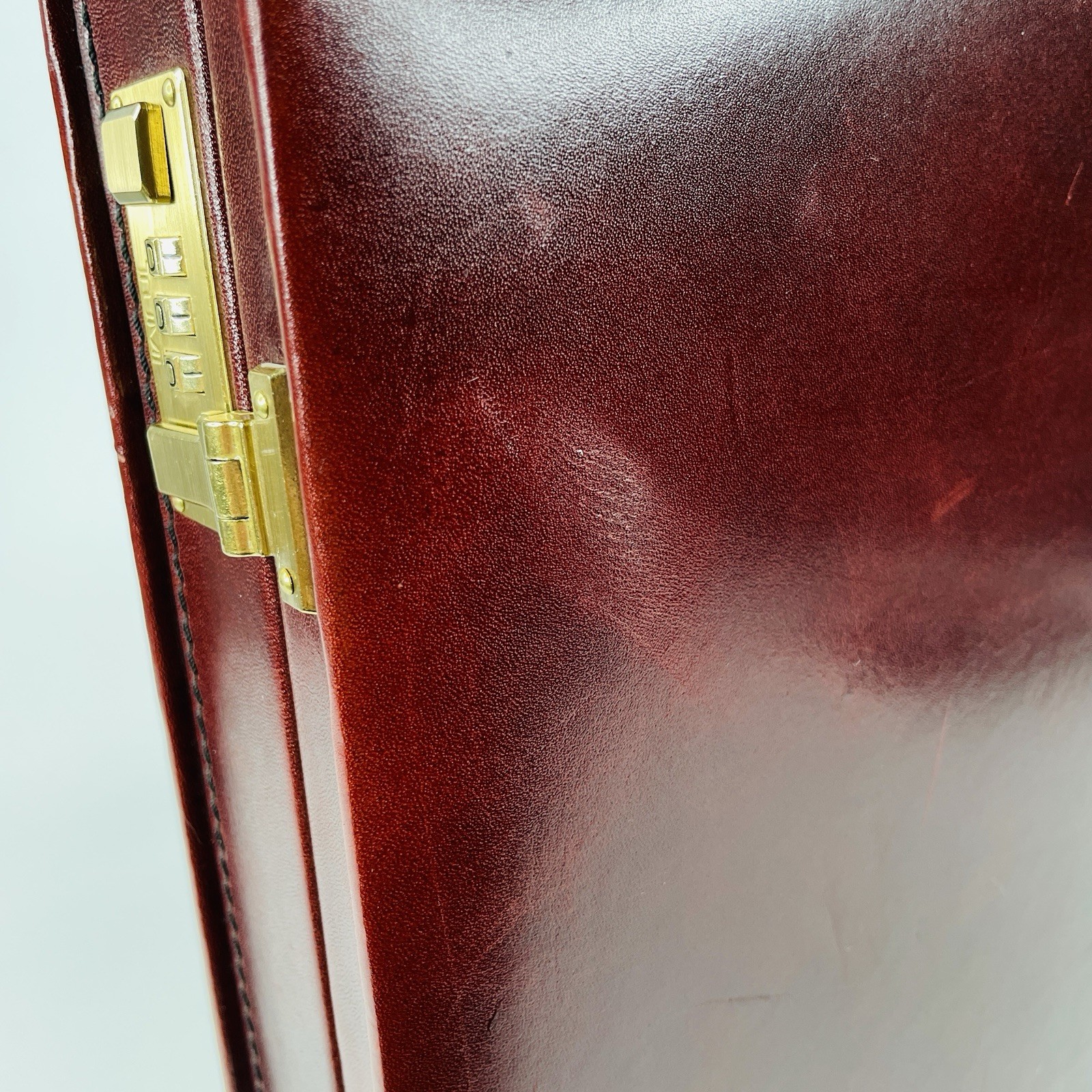 TUMI Burgundy Side Lock Attaché Leather Slim Hard Case Briefcase 2.75″, 1990s