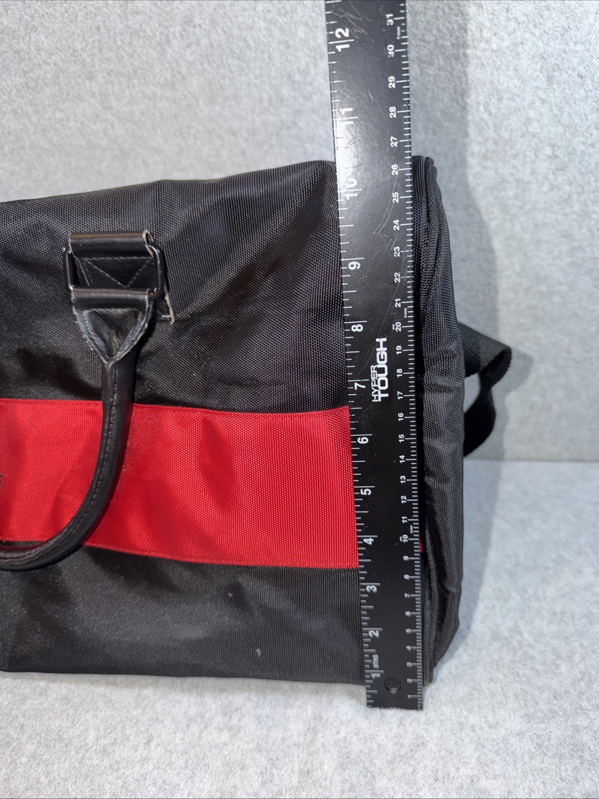 Ralph Lauren Polo Black Red Nylon Duffle Bag Shoulder Strap 20x11x8