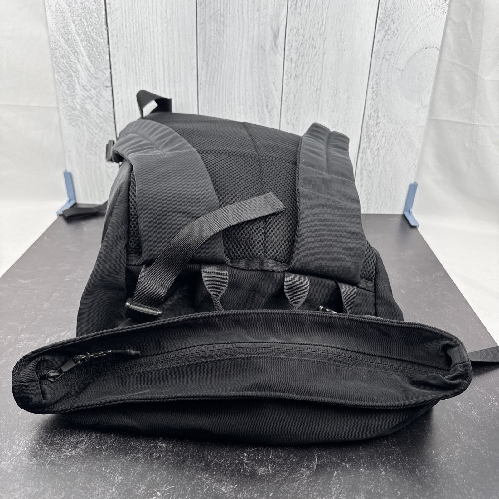 Fabletics The Only Backpack Black Roll Top Laptop Travel Commuter Gym Bag