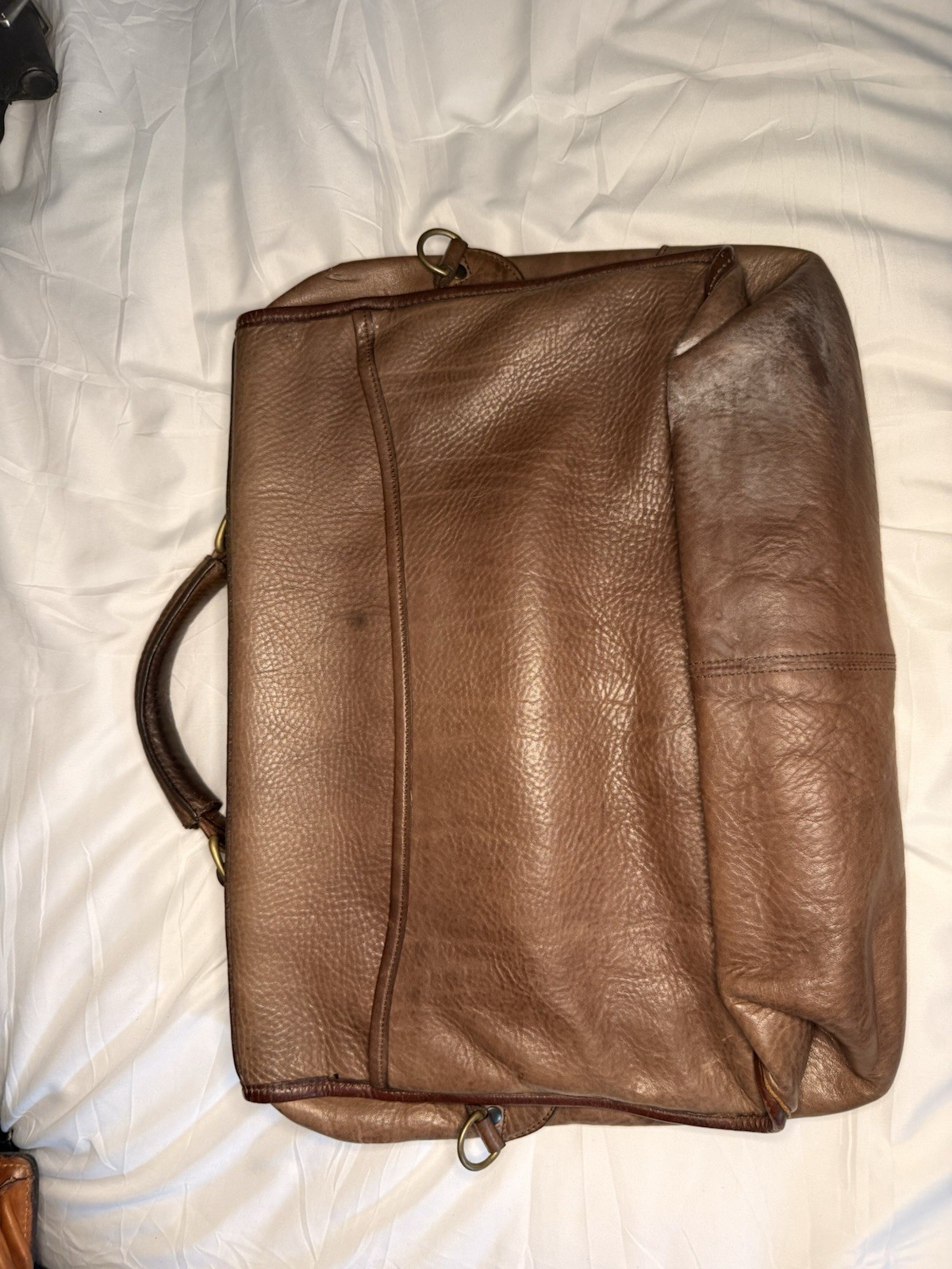 Hustling Men’s Brown Briefcase/Document Case Solid Top Handle Buckle Closure