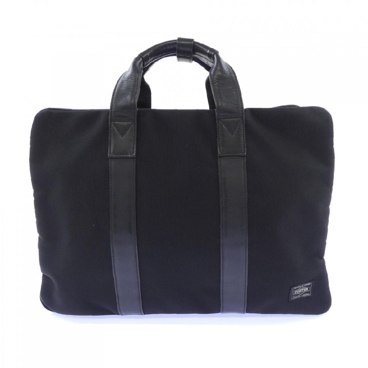 Authentic Porter Black Leather Bag 41cm x 29cm x 9cm Used with Scuffs