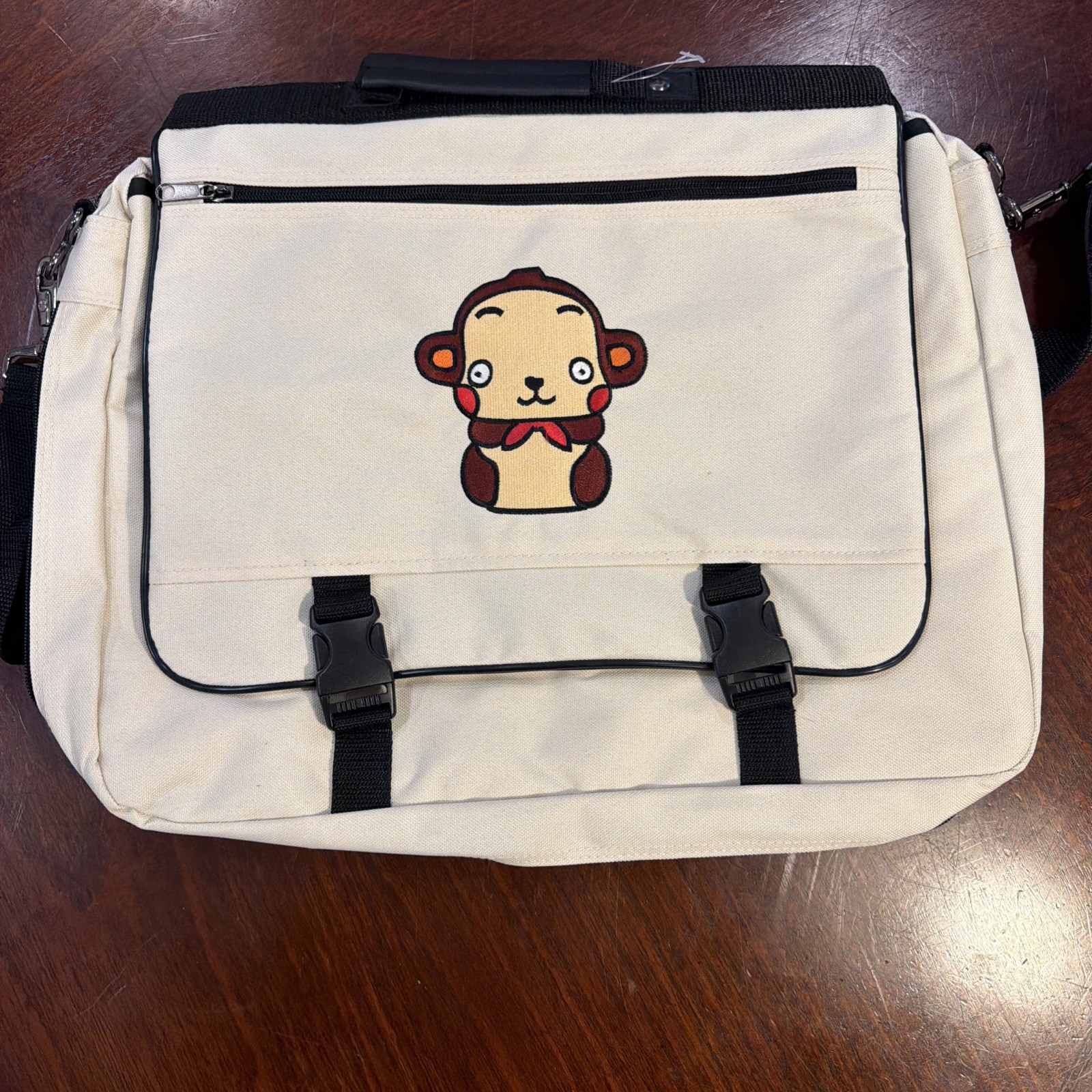 Travel Crossbody Laptop School Bag Beige – See Description