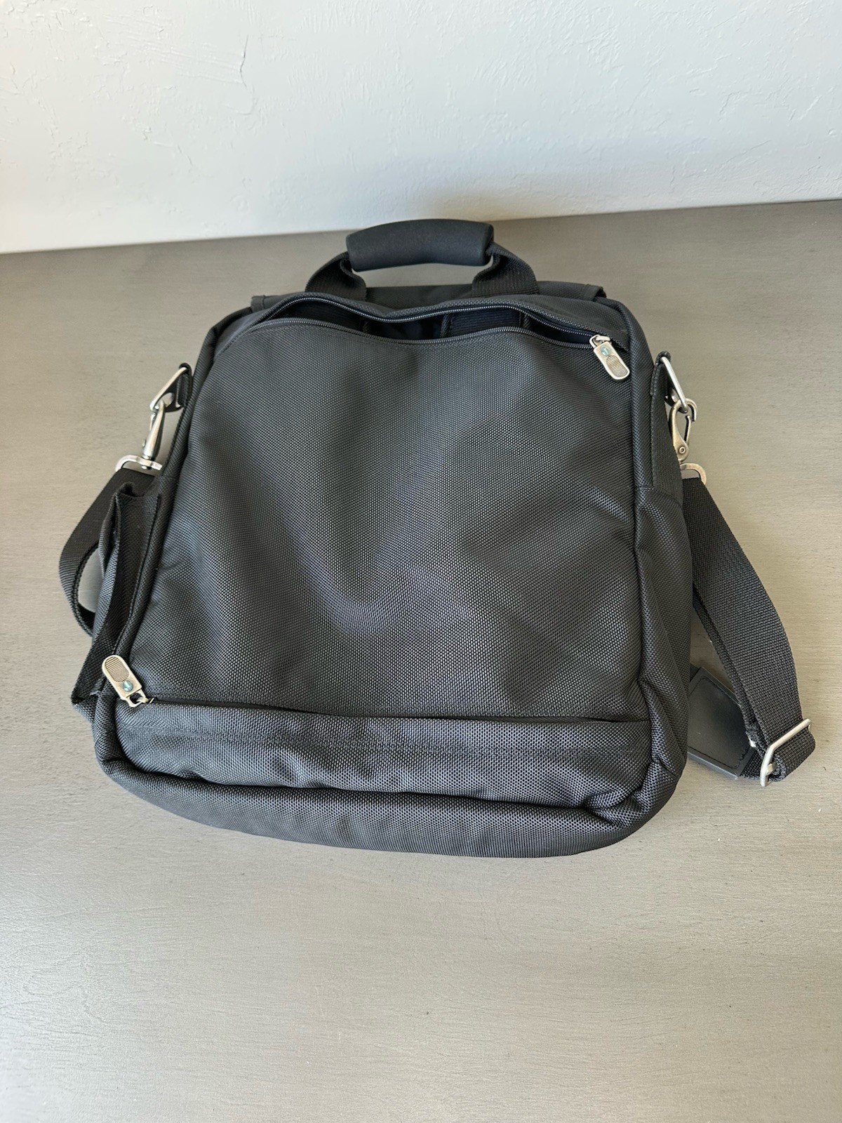 Toppers Black Nylon Versatile Black Men’s Messenger Bag Padded Strap Multi Use