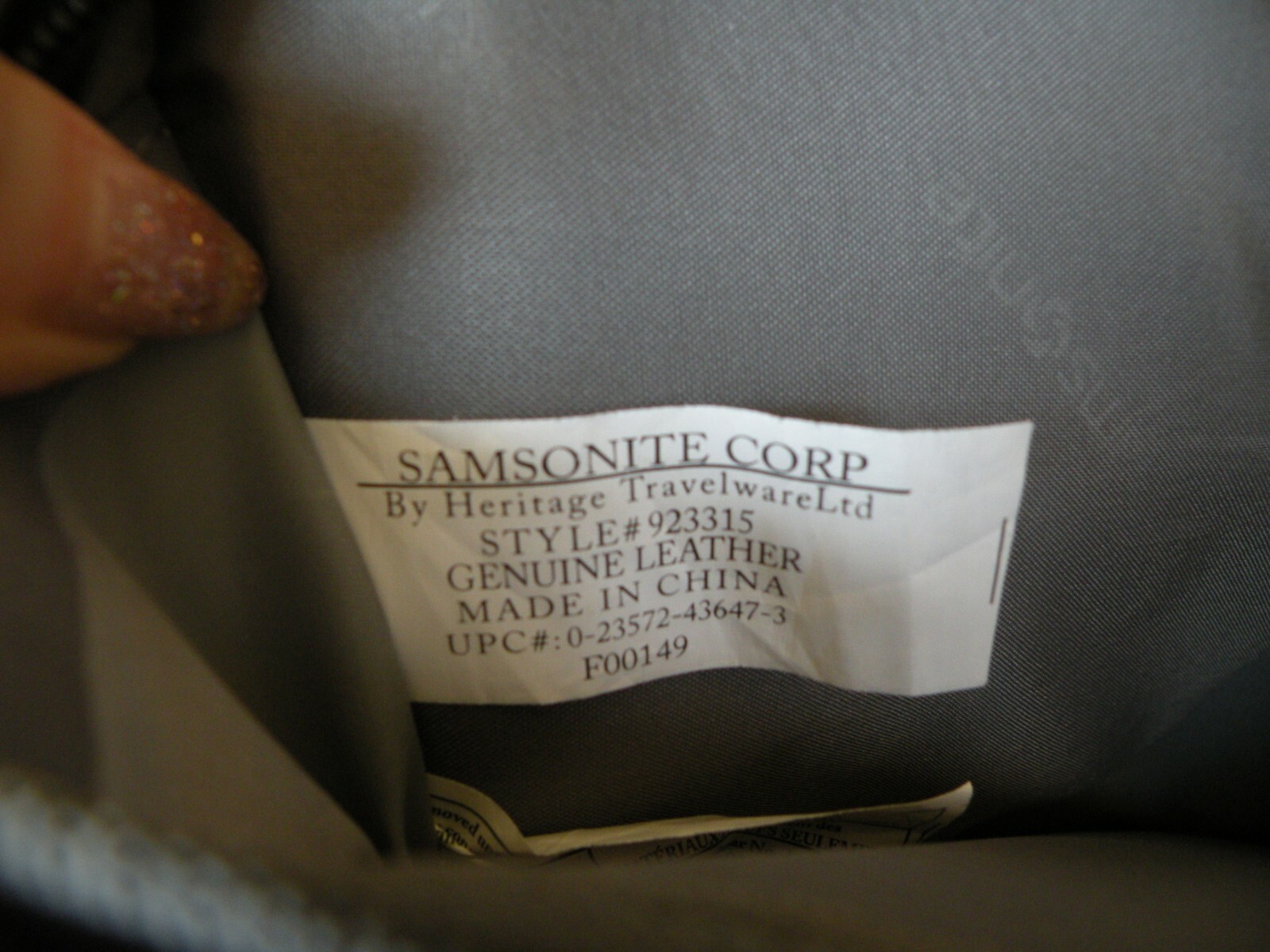 SAMSONITE GENUINE LEATHER PORTFOLIO BLACK BUSINESS CASE Model #923315 HERITAGE