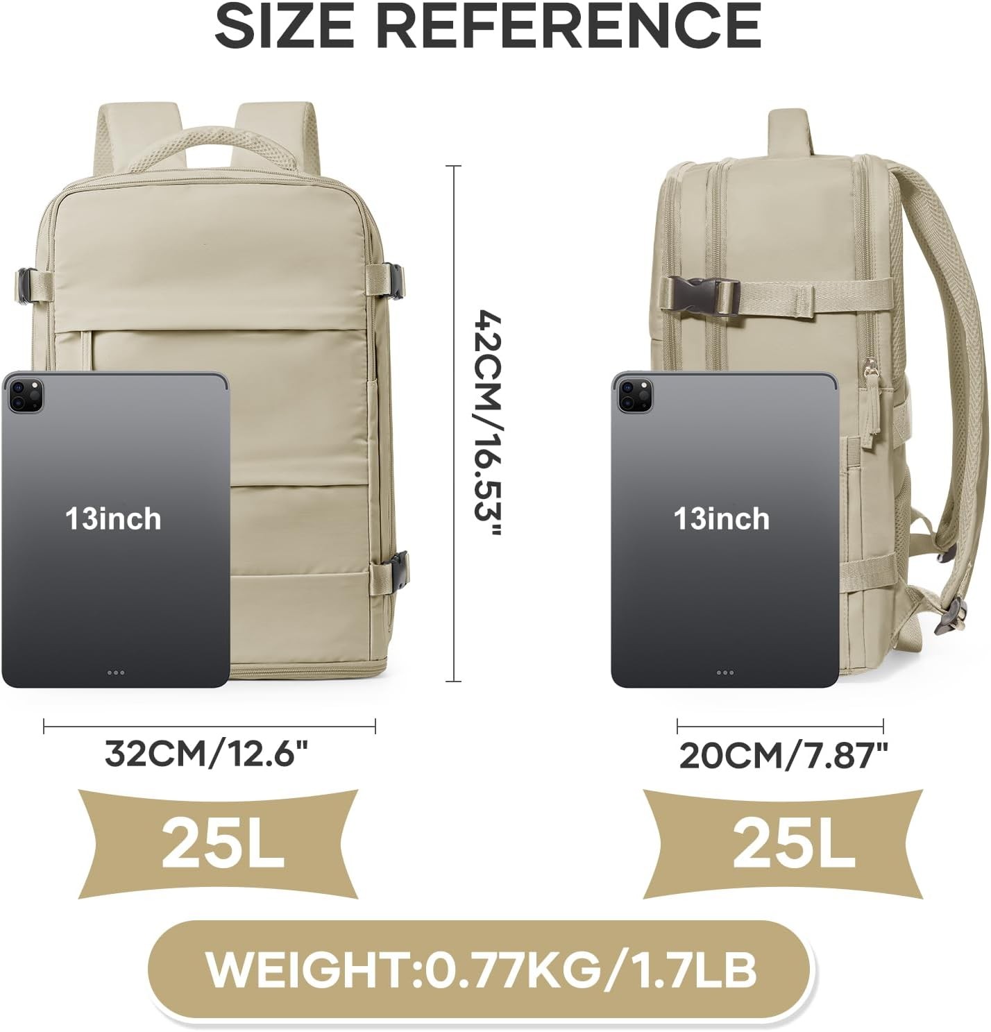 25L Travel Backpack,Carry on Backpack, Hiking Waterproof Outdoor Sports Rucksack
