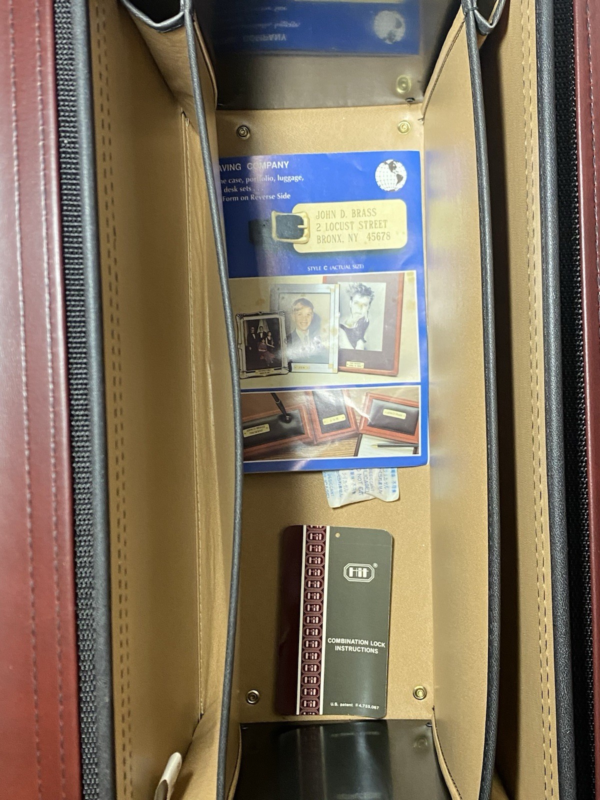 Vtg HiT Business Mates Maroon Burgundy Attache Case w/ Combination Locks & Tags