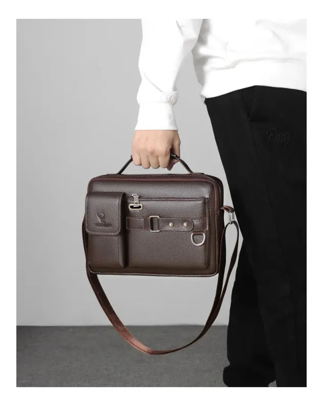 Men Shoulder Bag Pu Leather Business Messenger Bag for Man New