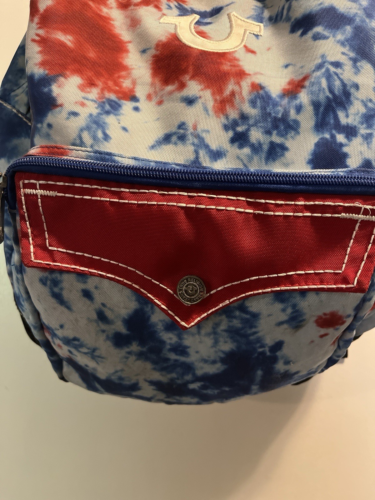 True Religion Red, Blue & White Backpack Book Bag 4th Of July Holiday School G8