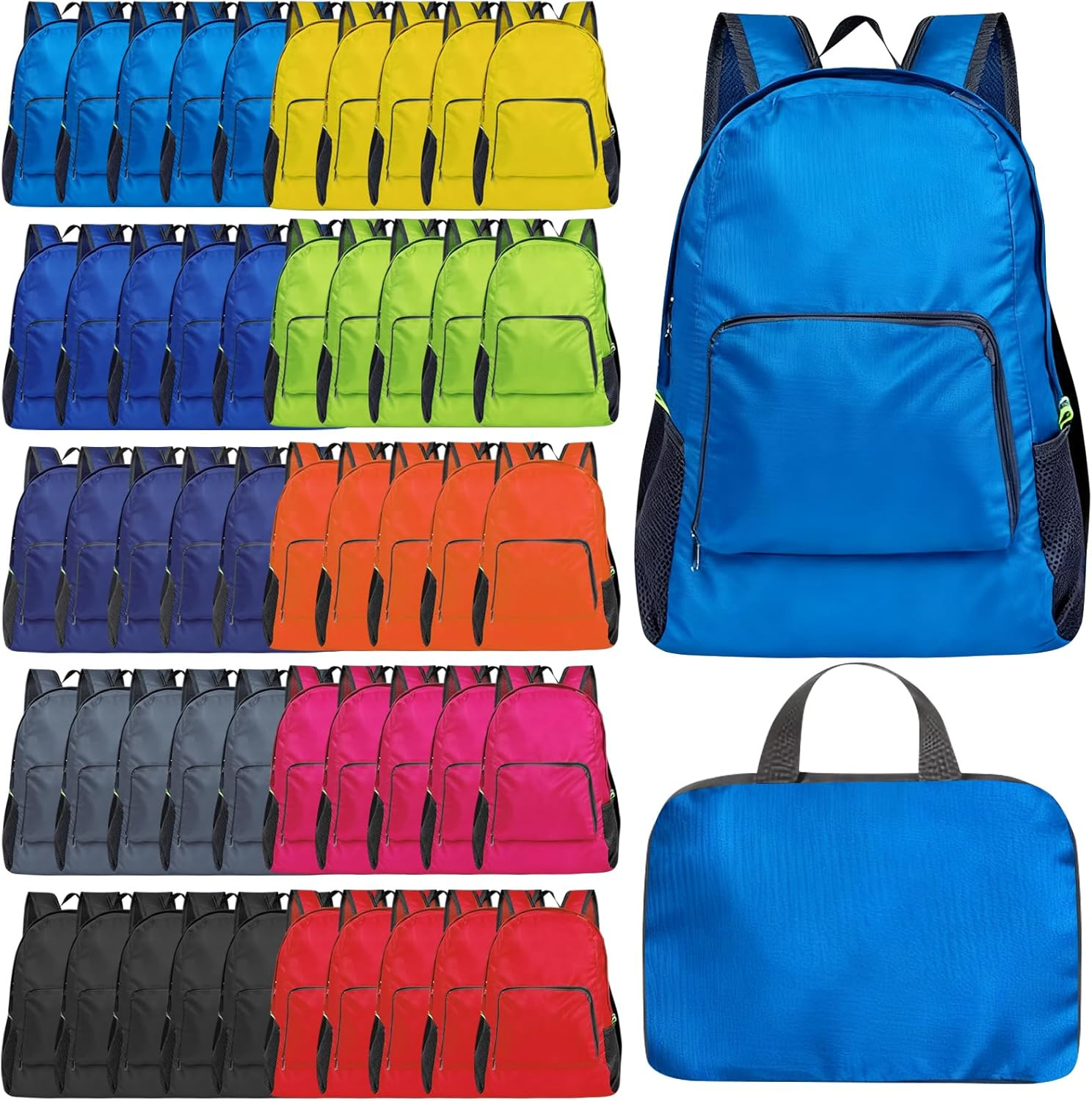 50 Pack Lightweight Foldable Backpacks – Perfect for Travel & Events
