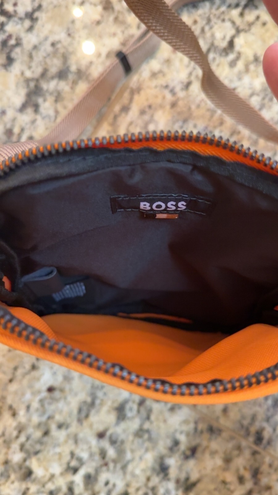 HUGO BOSS Catch Phone Pouch Shoulder Crossbody Bag Orange AUTHENTIC NEW