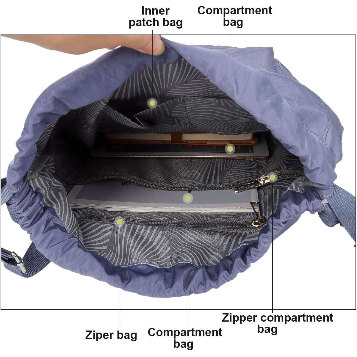 Waterproof Drawstring Bag Gym String Sackpack Cinch Shoulder Backpack Women Men