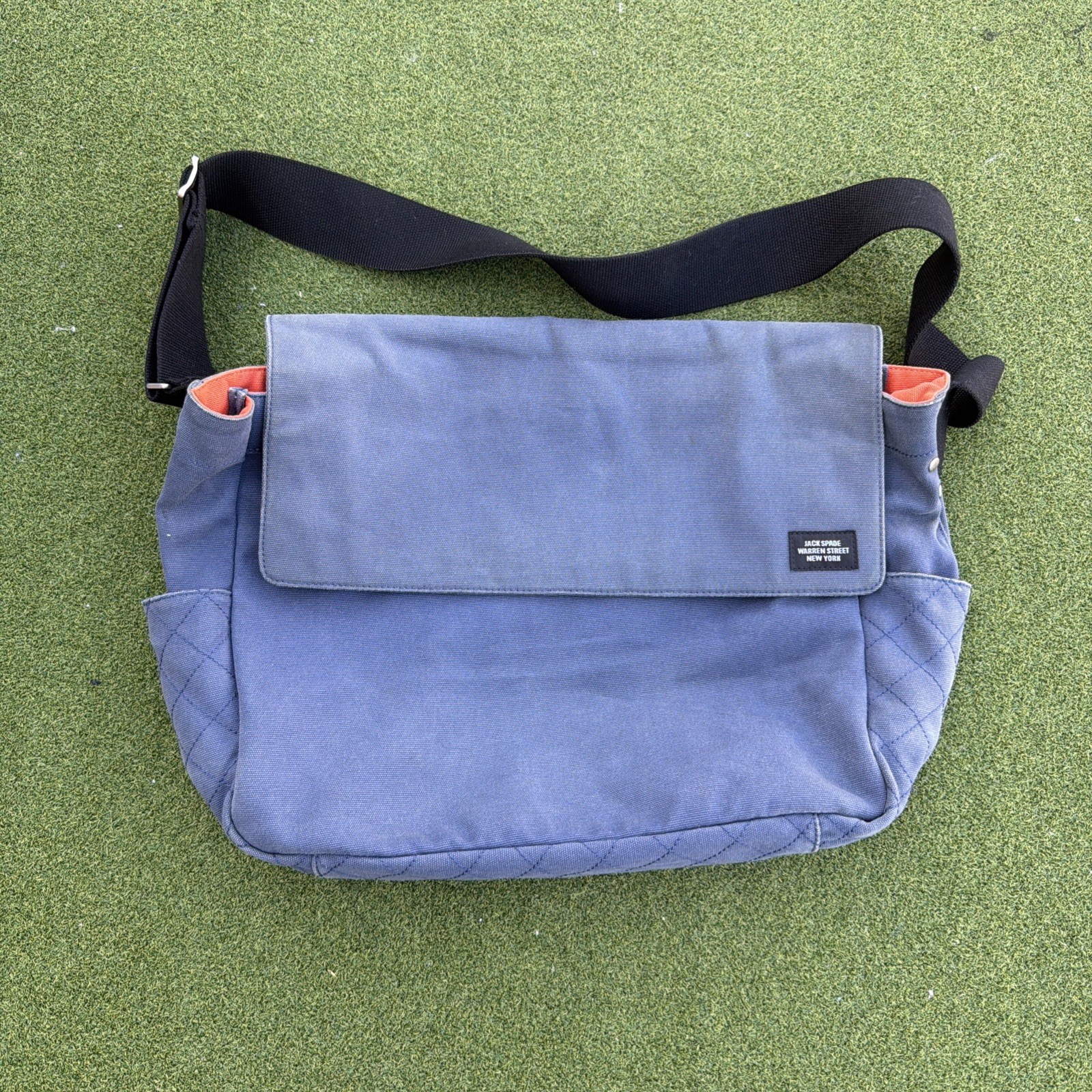 Jack Spade Field Bag Brown Canvas Messenger Warren Street New York