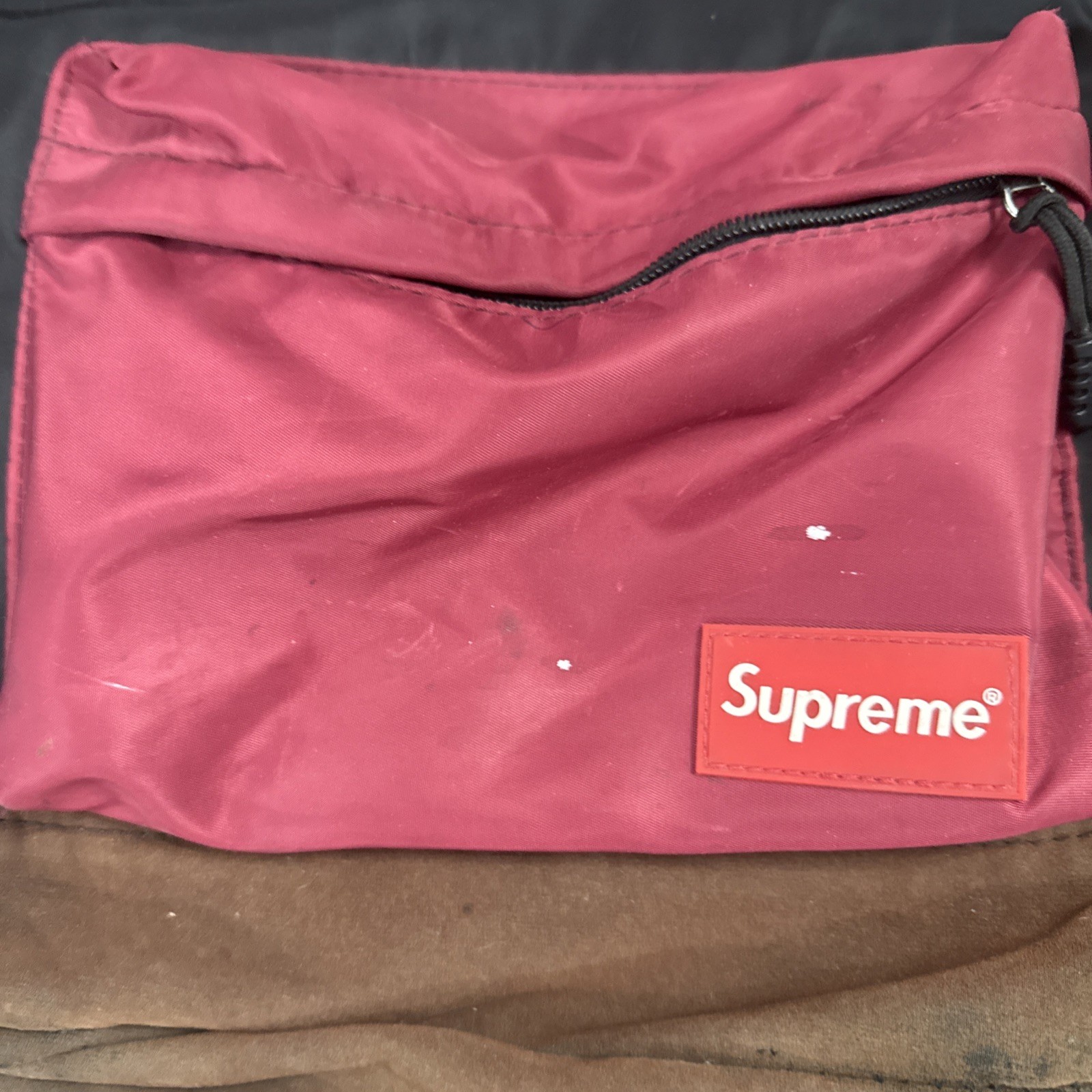 Supreme Spain Backpack Black and White Maroon