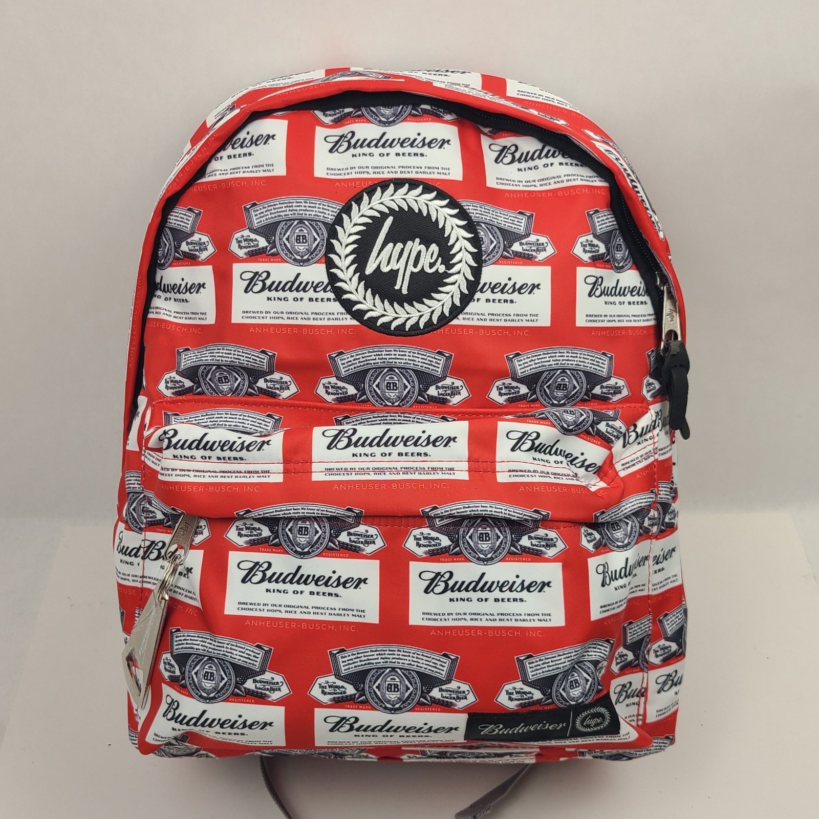 Hype X Budweiser Beer Collaboration Backpack w/ Bottle Opener All Over Print Red
