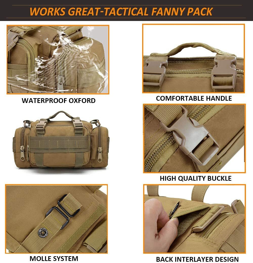 Military Tactical Fishing Camping Pouch Outdoor Waist Bag Climbing Shoulder Bags