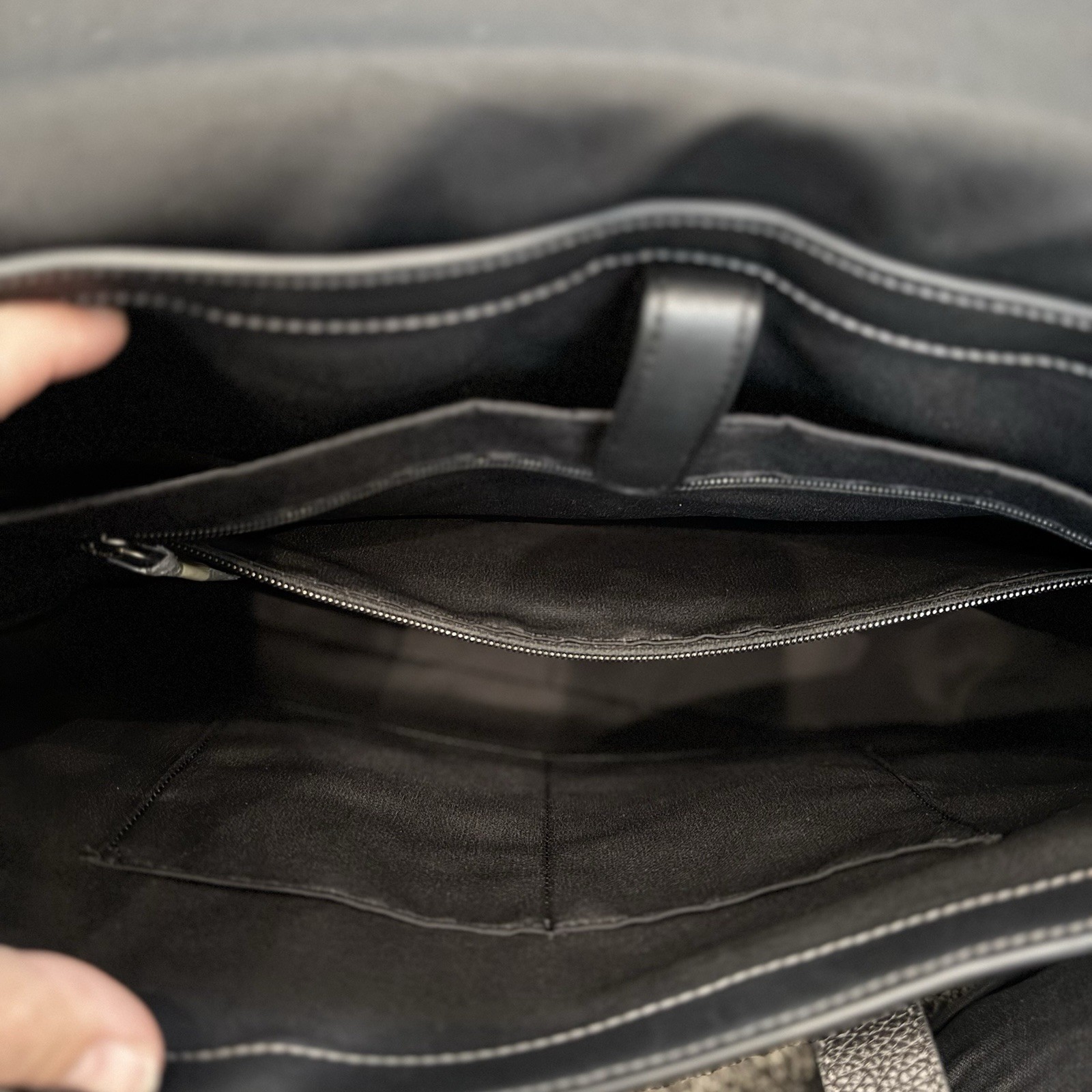 Coach Sullivan Portfolio Leather Brief Signature Canvas in charcoal/ black Logo