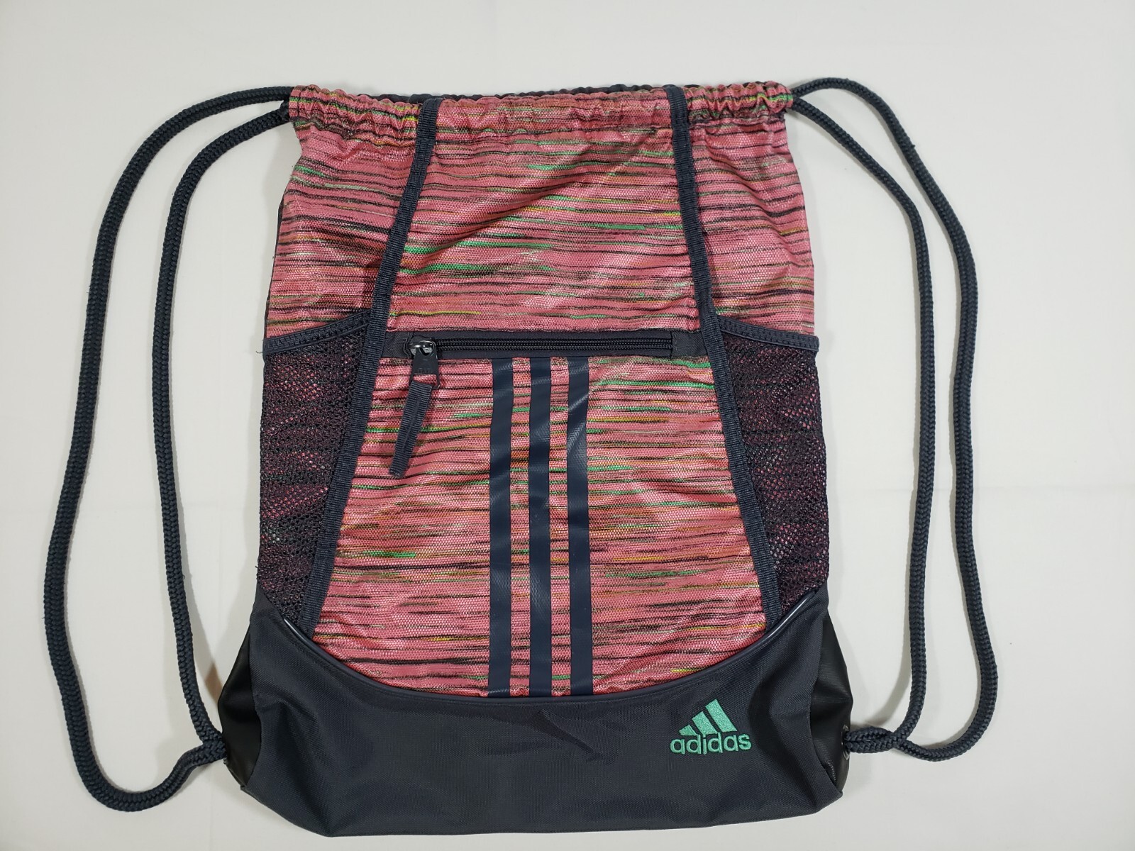 Adidas Alliance II Sackpack Pink Gray Bag Gym Workout Sports Backpack