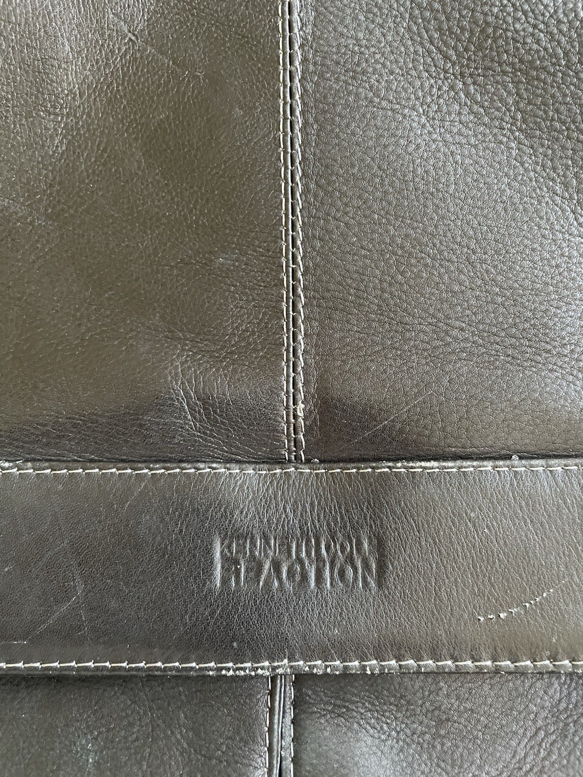 Kenneth Cole Reaction Leather Commuter Messenger Bag Snap Flap Black Work Laptop