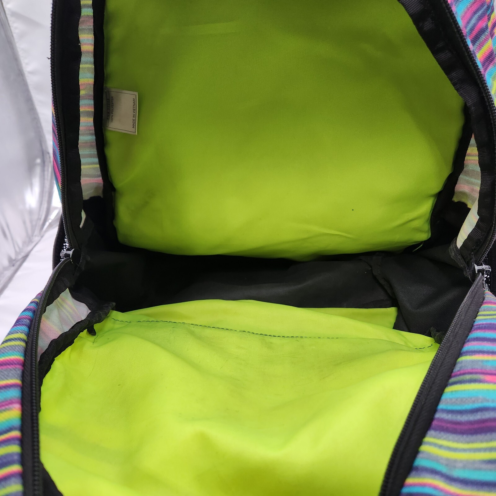 Adidas Backpack School College Journal Rainbow Stripes Padded Purple Blue Pink