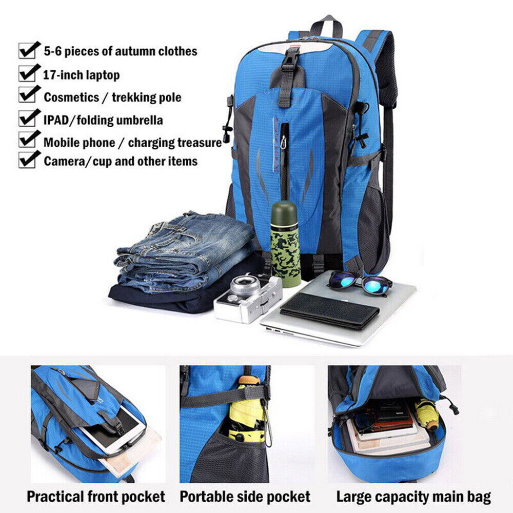 36L Nylon Travel Backpack Waterproof Outdoor Rucksack Men Camping Hiking Bag US