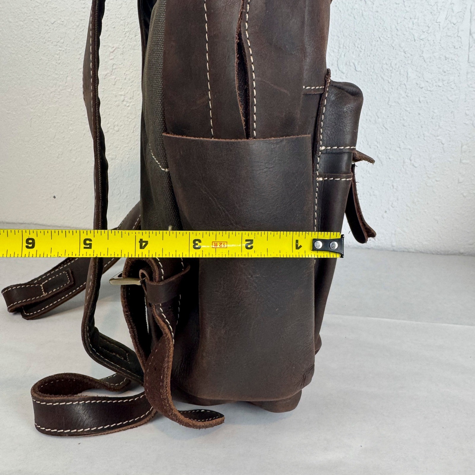 Lifewit Dark Brown Genuine Leather Backpack Laptop Bag Commuter Heritage Rugged