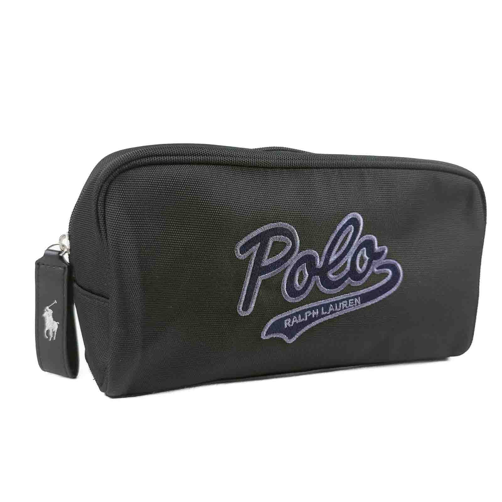 POLO Ralph Lauren Script Black Toiletry Kit Shaving Travel Bag Only RARE
