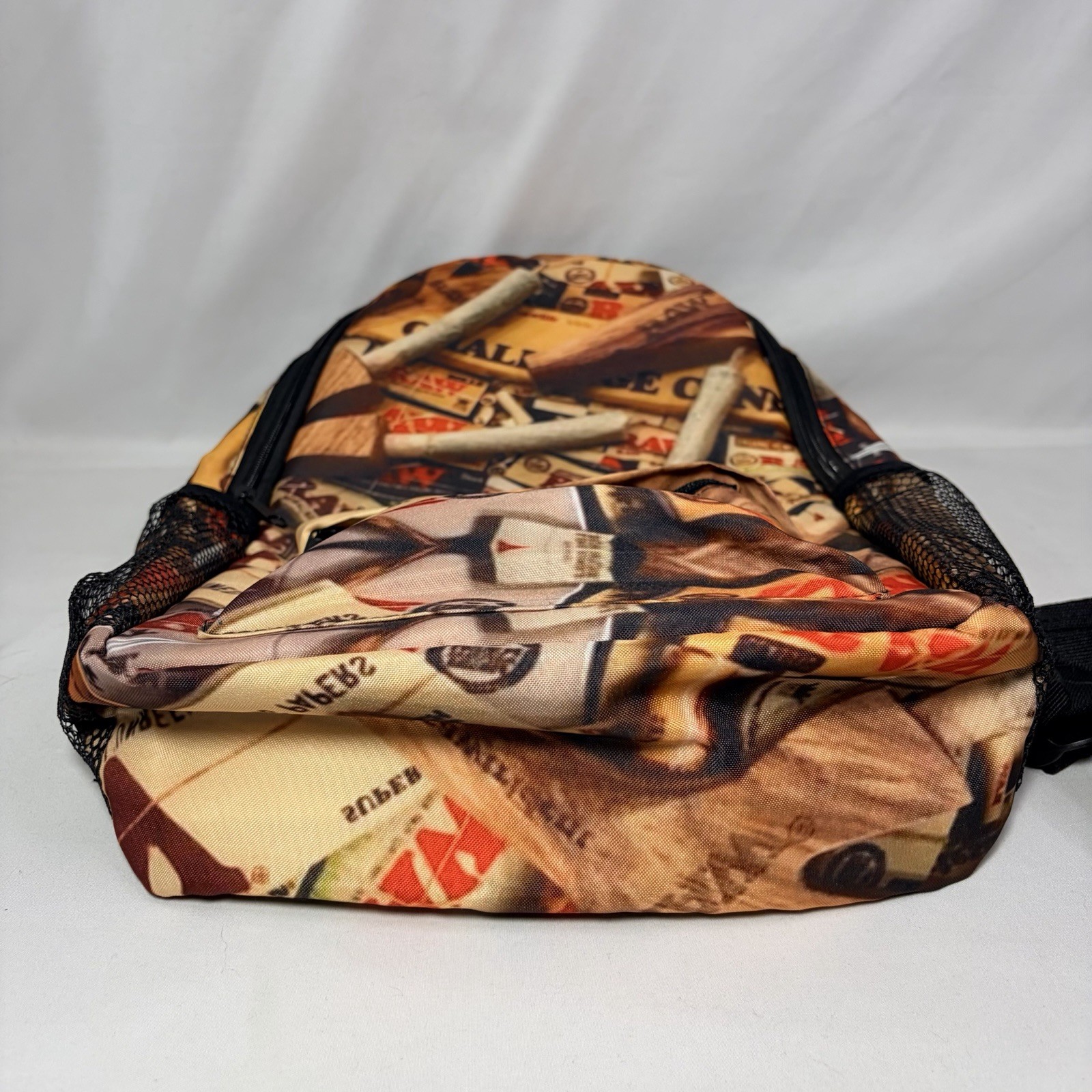RAW Smoking Paper/Cones Branded Collage Logo Image Zipper Backpack New