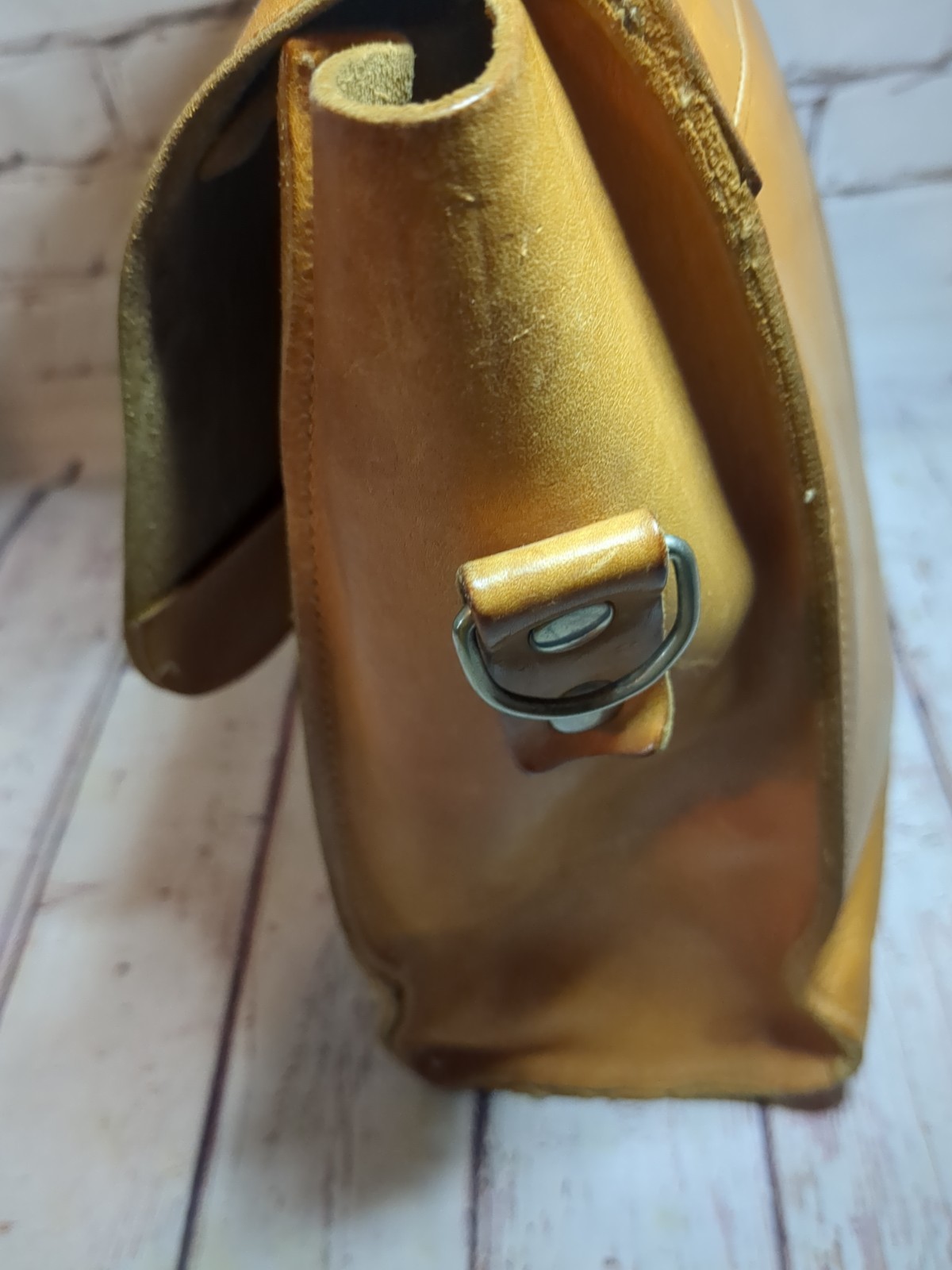 Leather Satchel Messenger Bag No Shoulder Strap