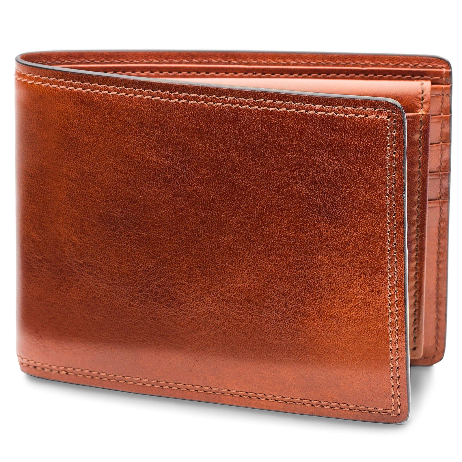 Bosca Men’s Wallet, Dolce Leather Credit Wallet with I.D. Passcase Amber U1