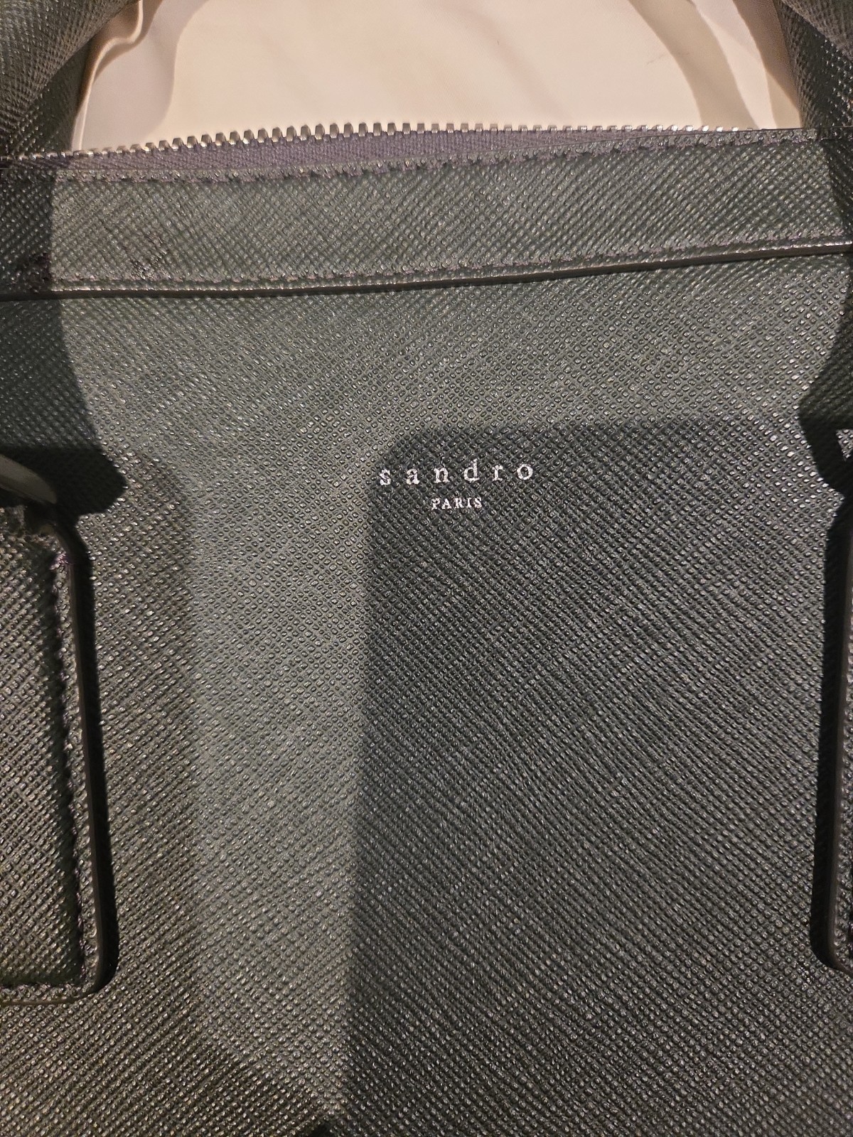 SandroDowntown Large Saffiano Leather Briefcase