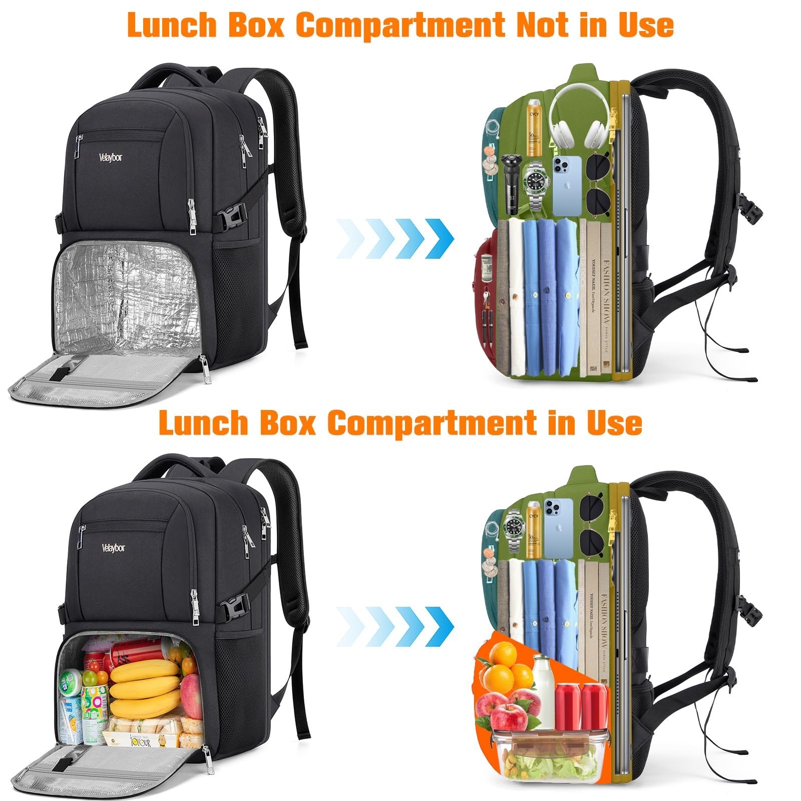 Insulated Lunch Backpack for 17″ Laptop, Water-Resistant Work & Travel Bag