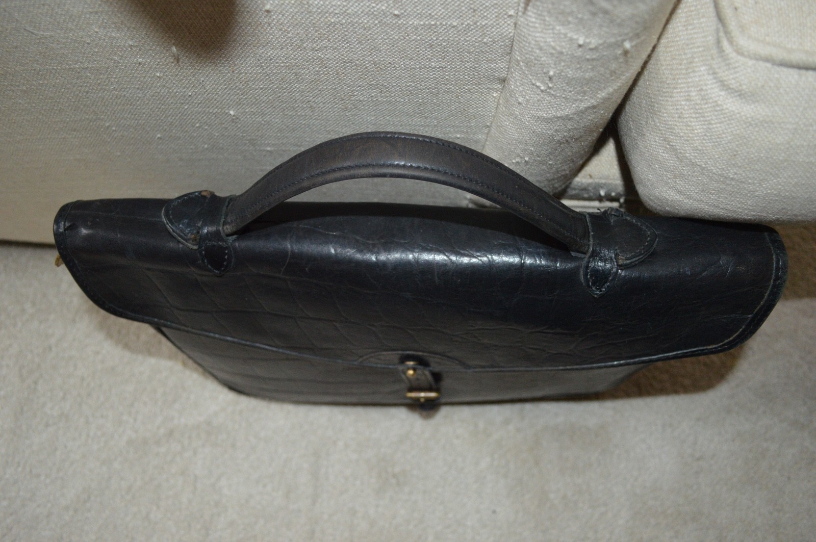 Mulberry Black Congo Leather Satchel Briefcase Document Holdall Bag Mens Unisex