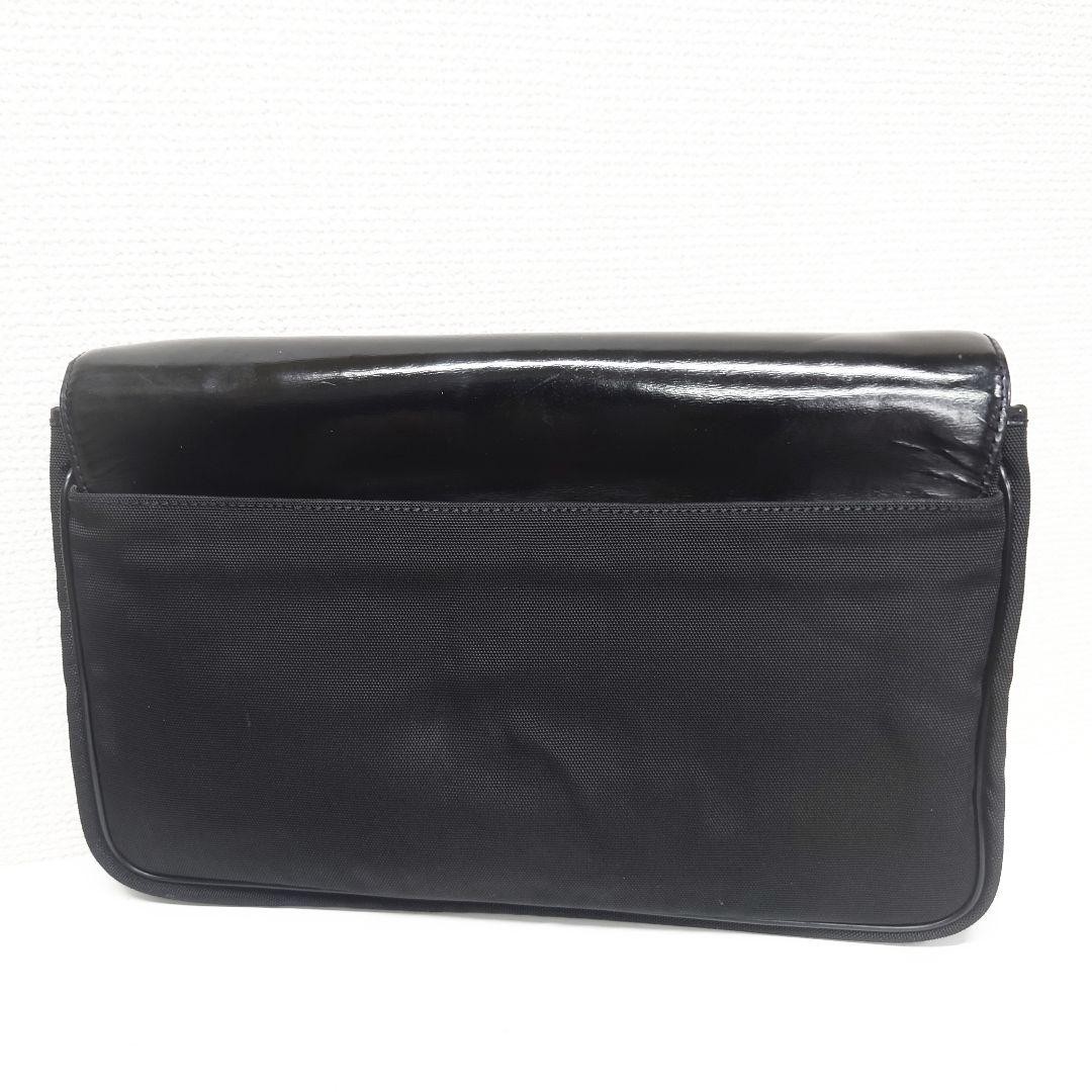 Dunhill Clutch Bag Second Bag Black Nylon x Cordovan Leather Flap Lock Men’s