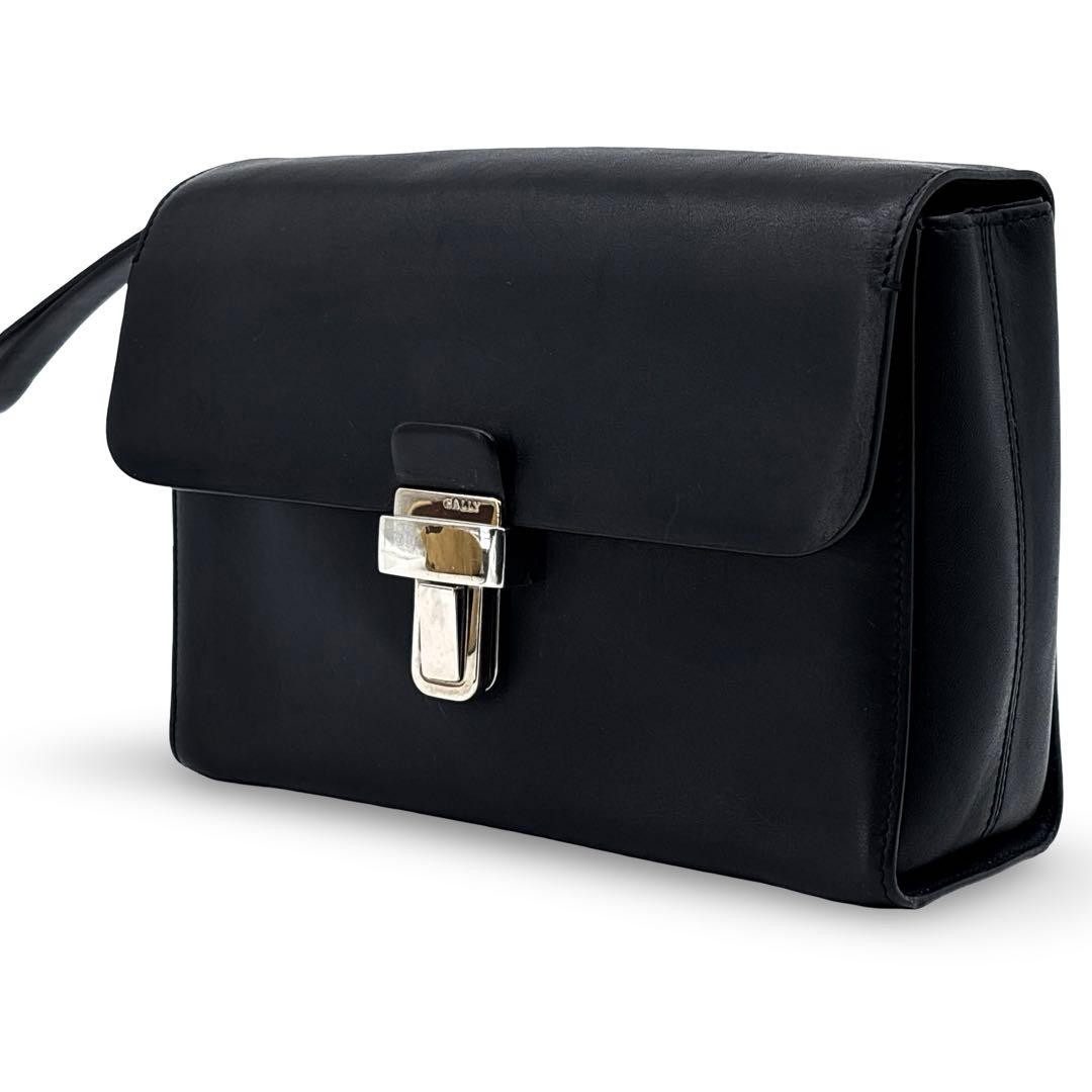 BALLY Designer calf leather Authentic clutch bag with black hardware 17×25cm