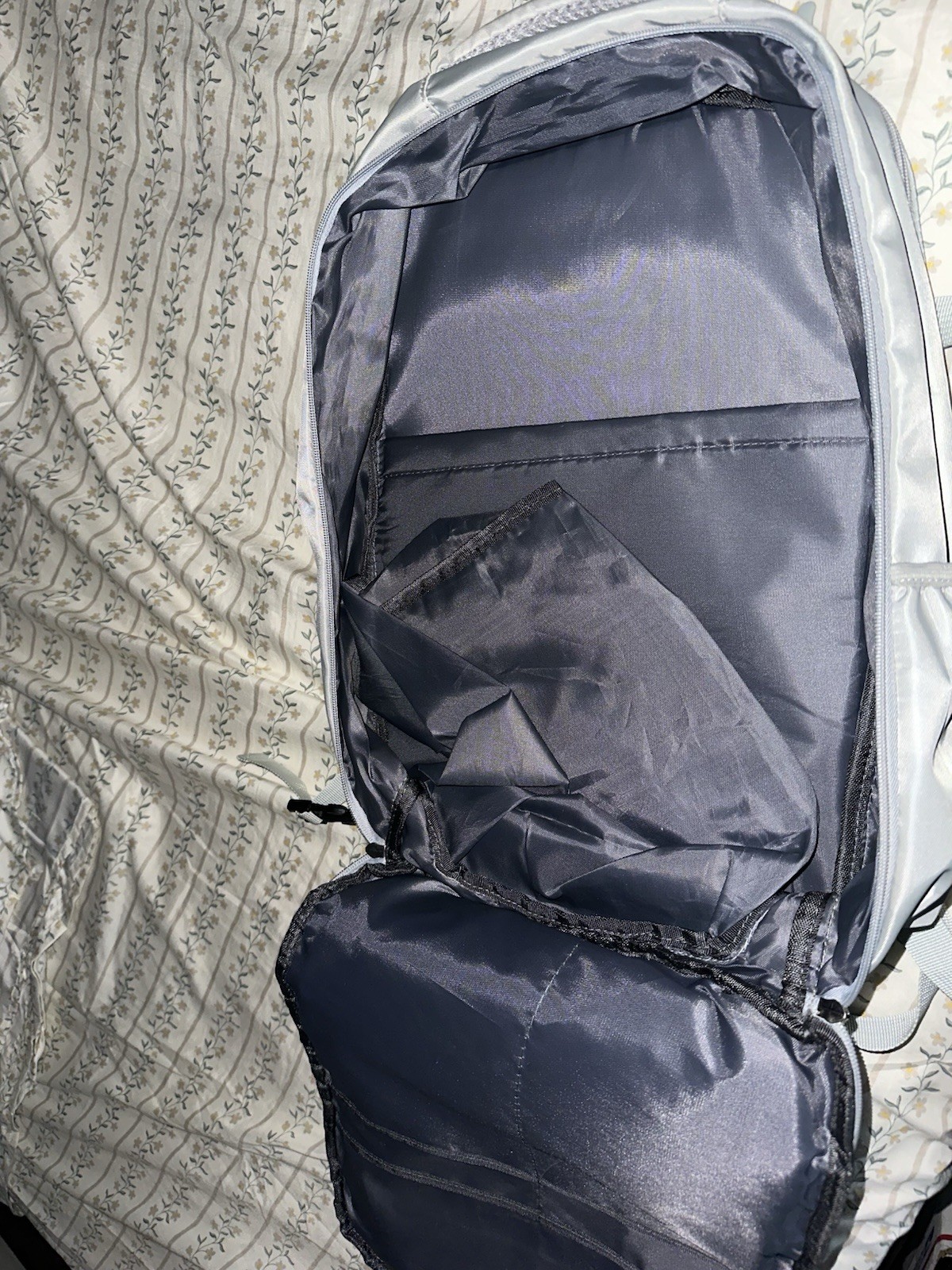 Grey Backpack For Travel Flying Personal Item Bag 18x14x8 See Description