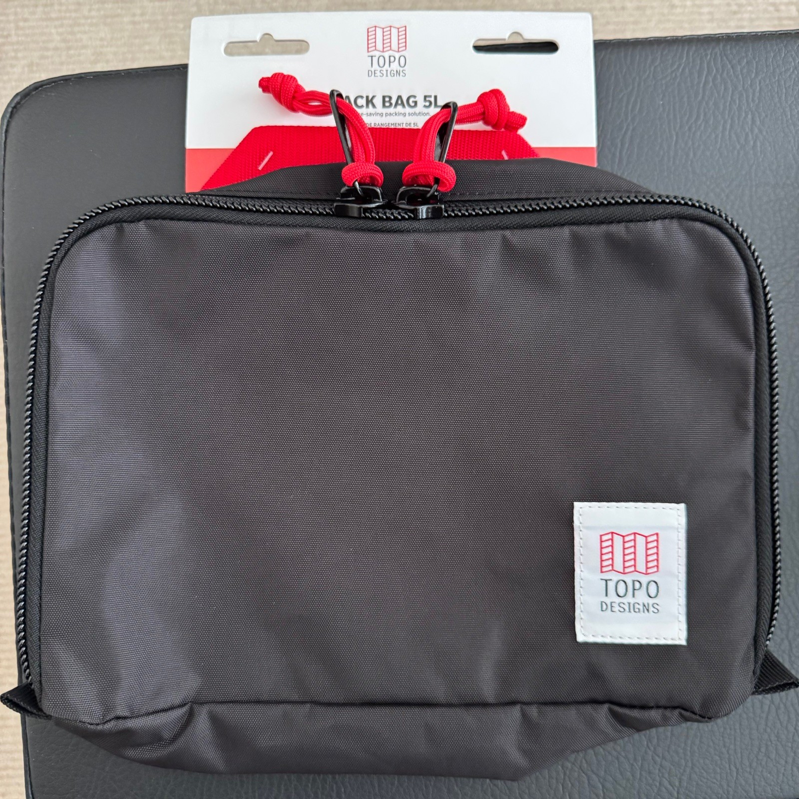 Topo Designs Pack Bag 5L – Black Red- Packing Cube BRAND NEW