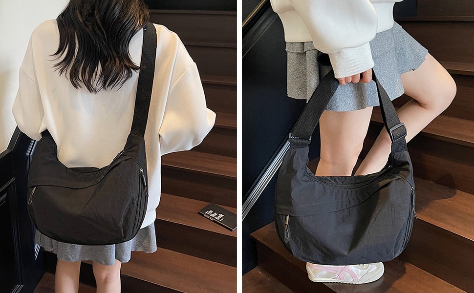 Men’s Women’s Shoulder Bag Business Casual Crossbody Bag Waterproof Multi Pocket